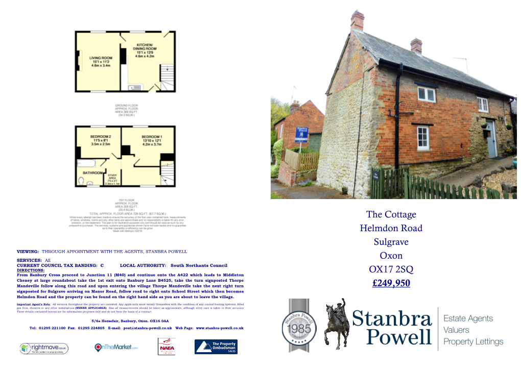 The Cottage Helmdon Road Sulgrave Oxon OX17 2SQ £249,950
