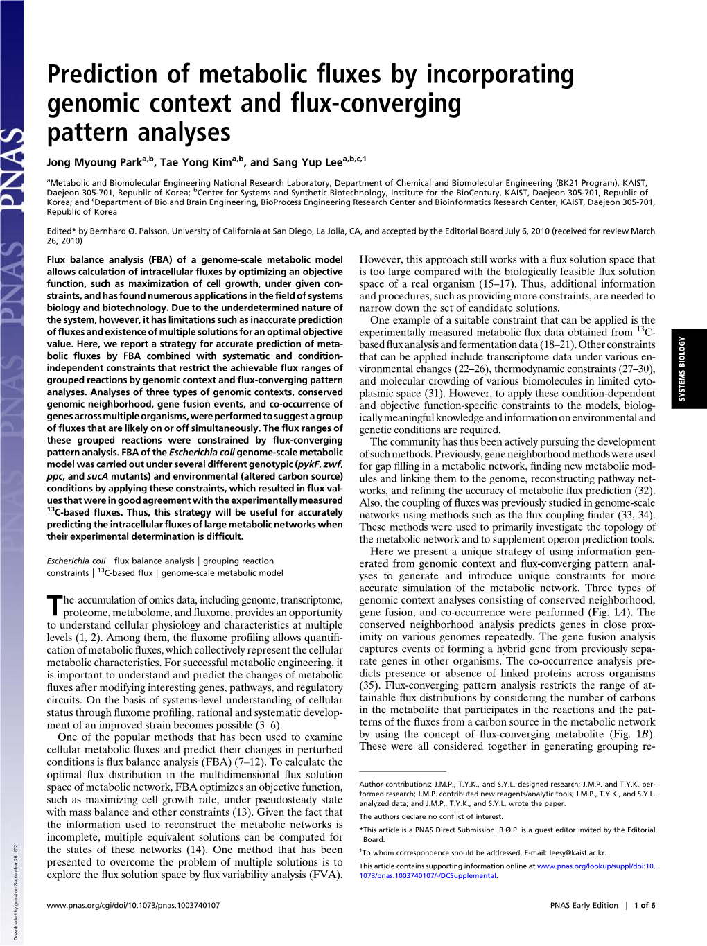 Prediction of Metabolic Fluxes by Incorporating Genomic Context And