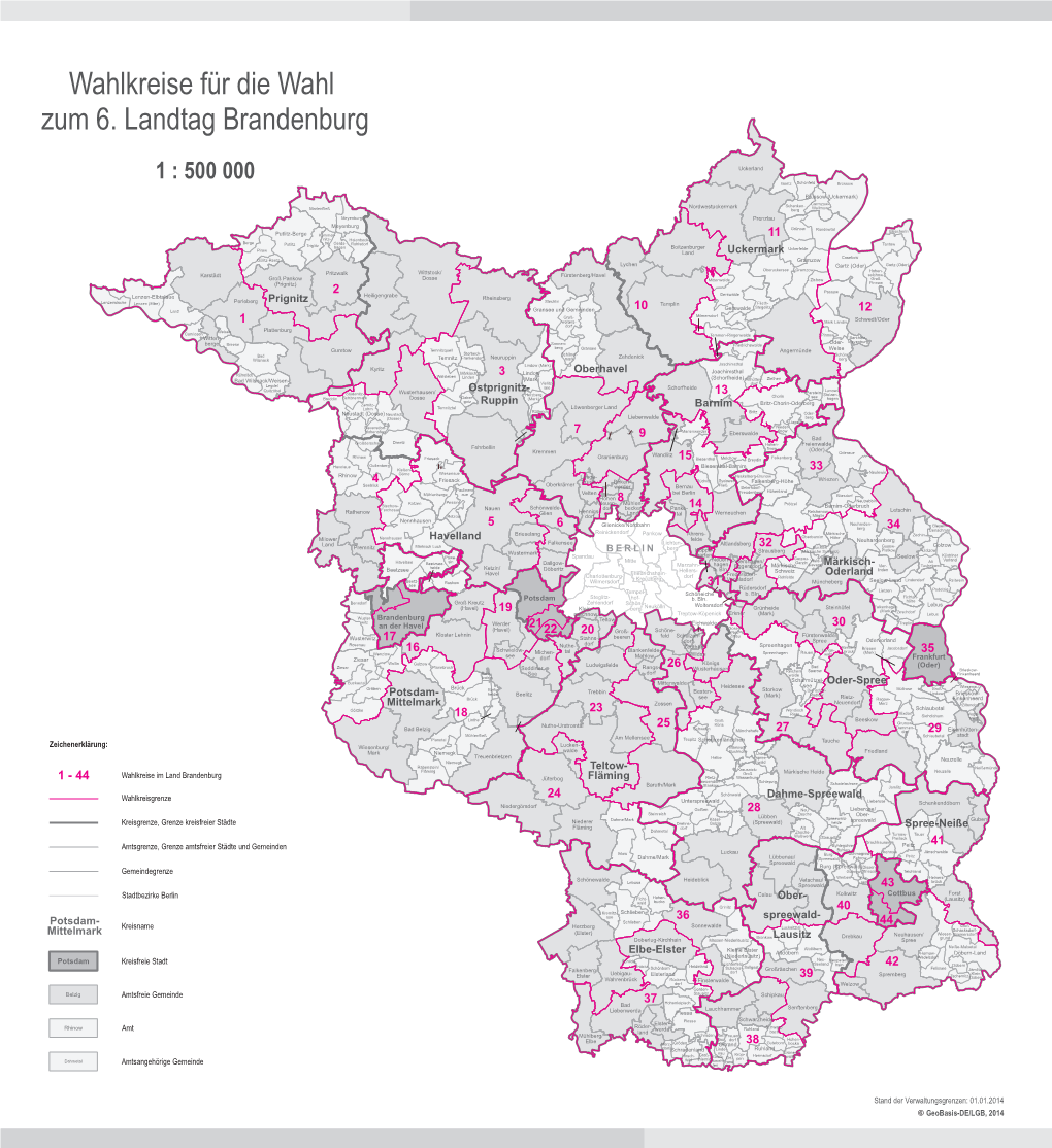 Wahlkreise Für Die Wahl Zum 6. Landtag Brandenburg