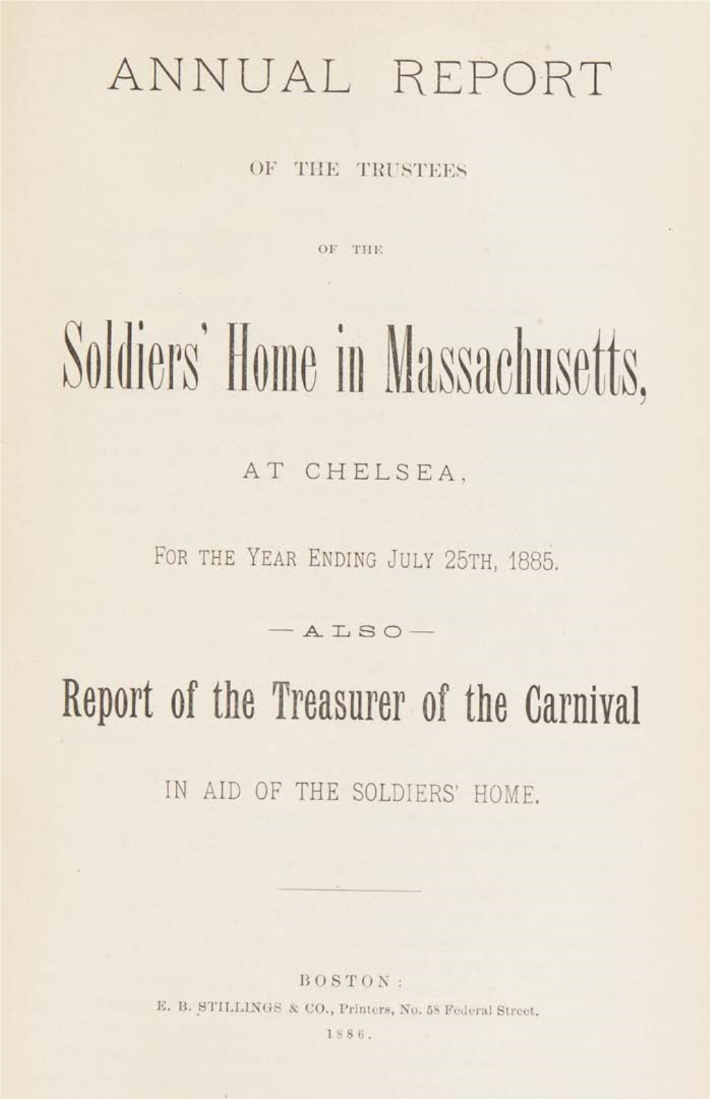 Report of the Treasurer of the Carnival, Held in Boston, April 7 to April 21