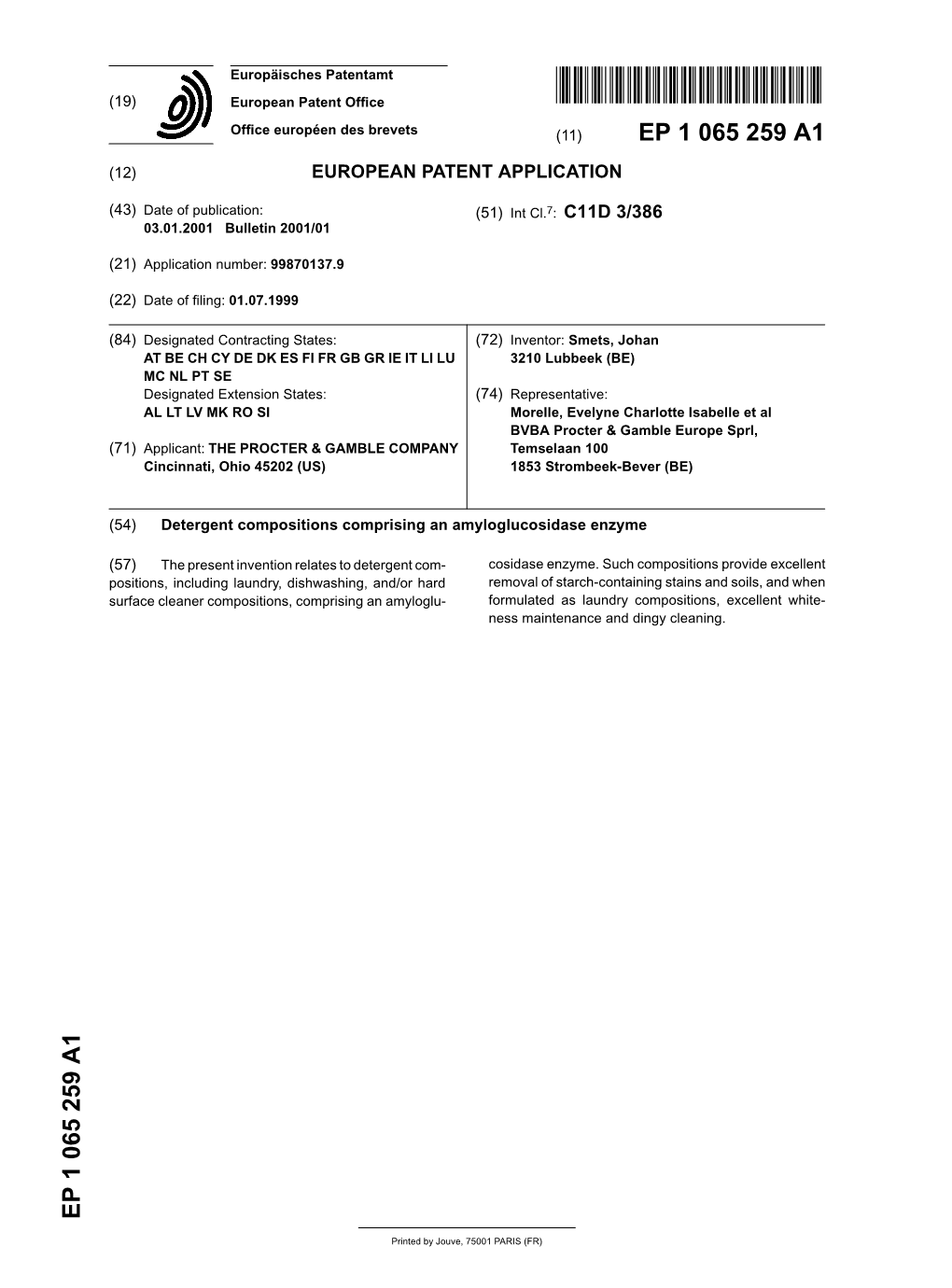 Detergent Compositions Comprising an Amyloglucosidase Enzyme