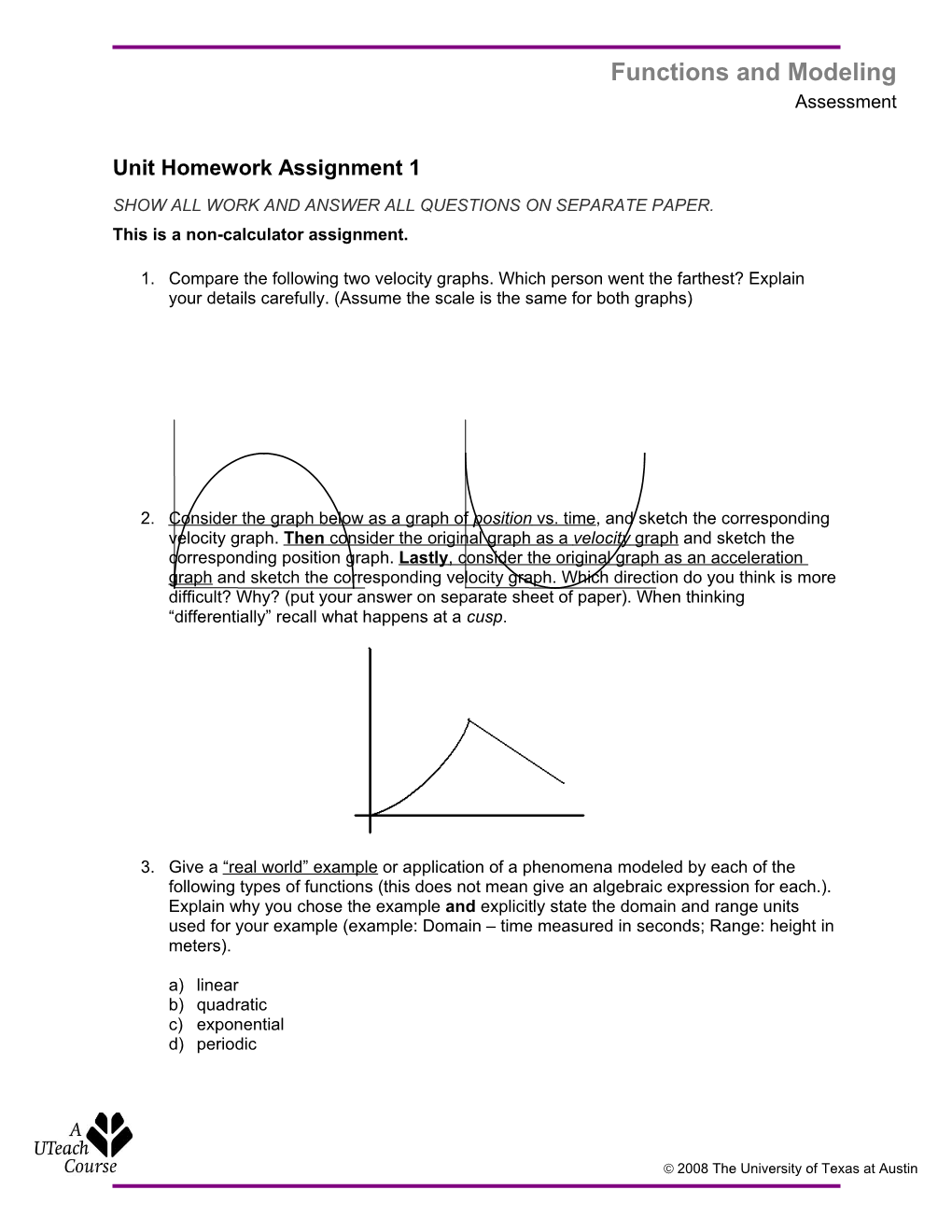 Functions and Modeling