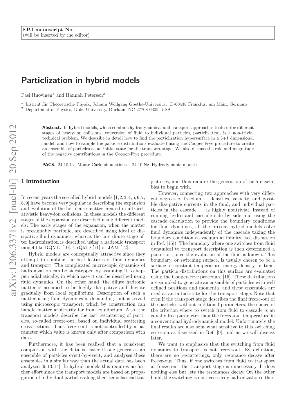 Arxiv:1206.3371V2 [Nucl-Th]