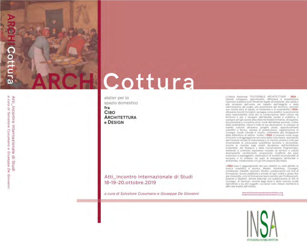 Atti Incontro Internazione Di Studi ARCHI Cottura Atelier Per Lo Spazio Domestico