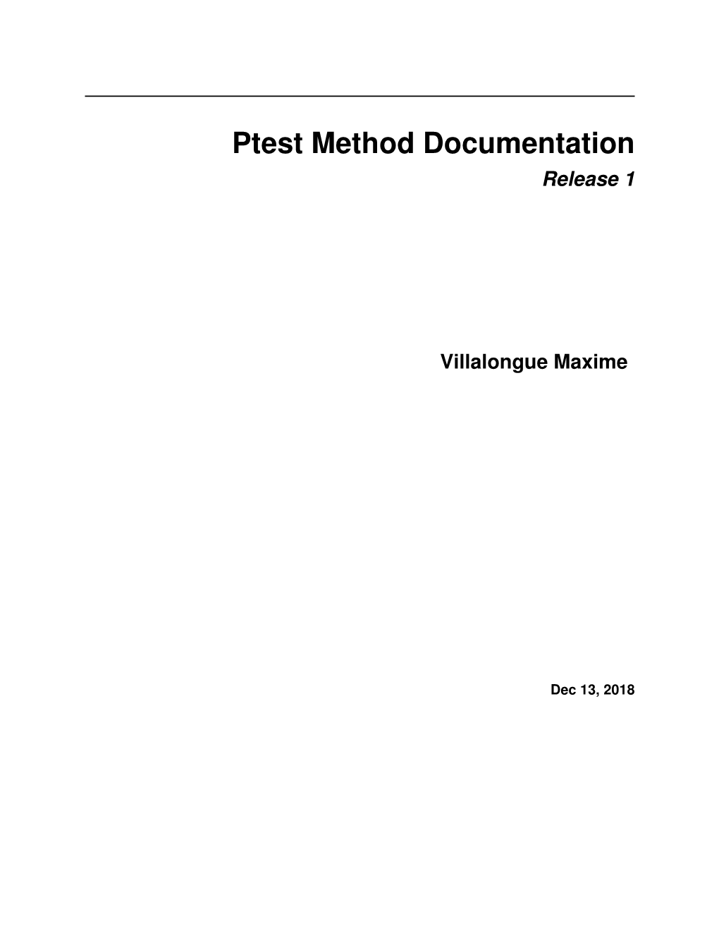 Ptest Method Documentation Release 1