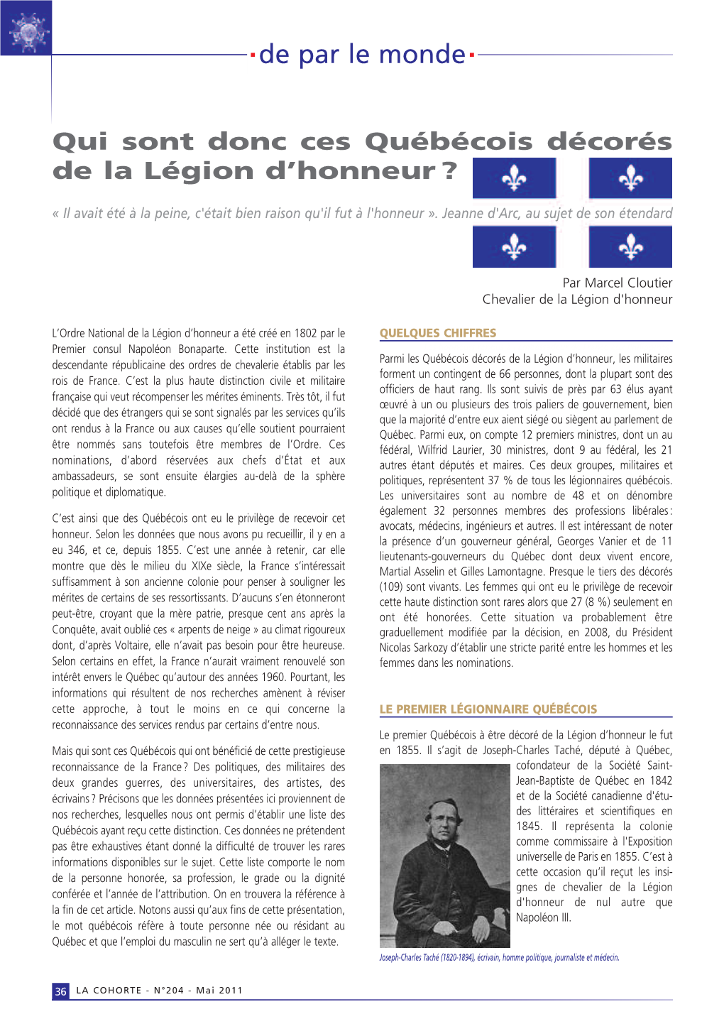 Qui Sont Donc Ces Québécois Décorés De La Légion D'honneur?