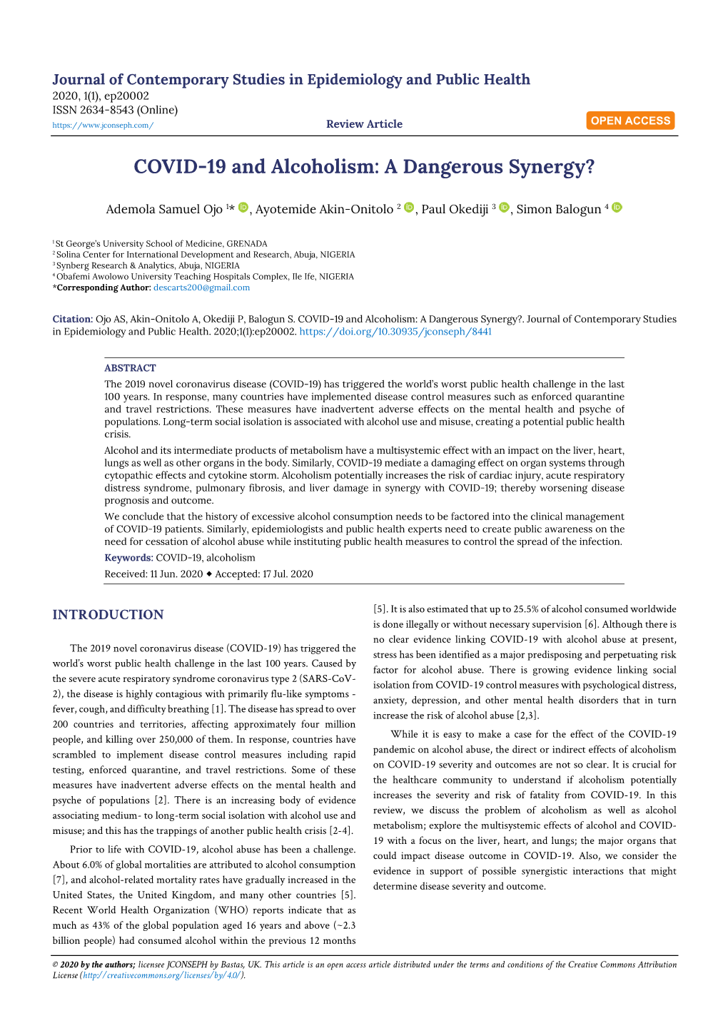 COVID-19 and Alcoholism: a Dangerous Synergy?