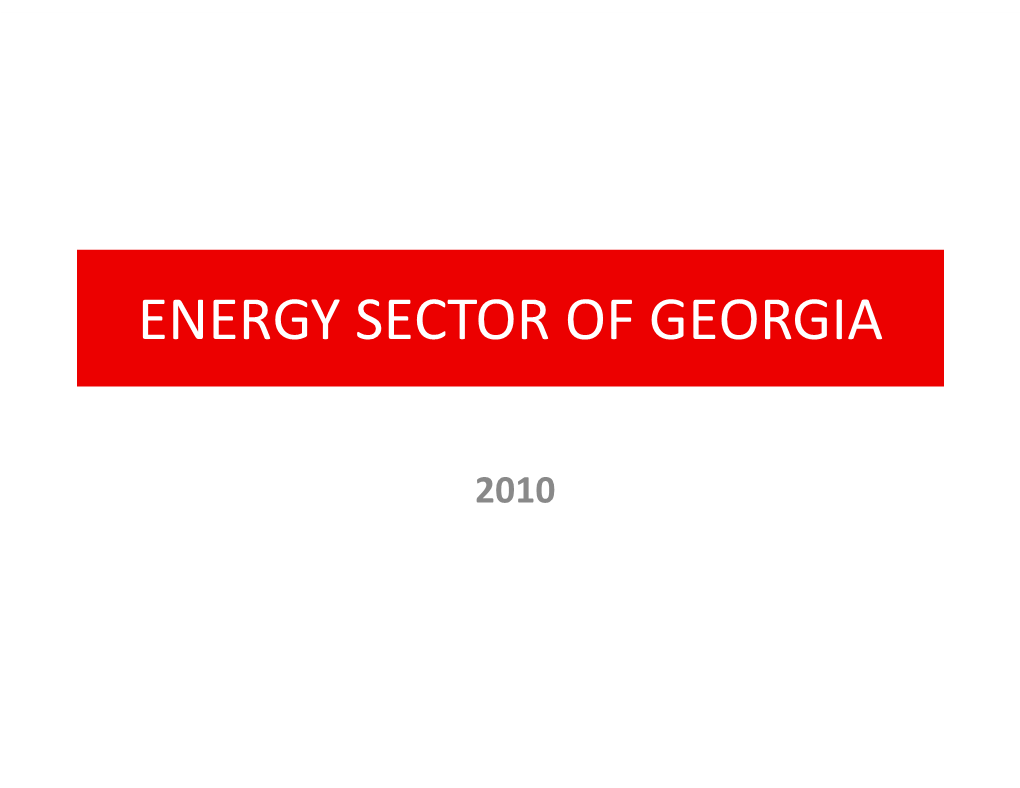 Energy Sector of Georgia