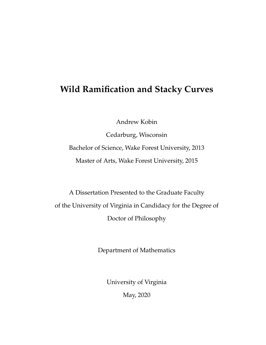 Wild Ramification and Stacky Curves