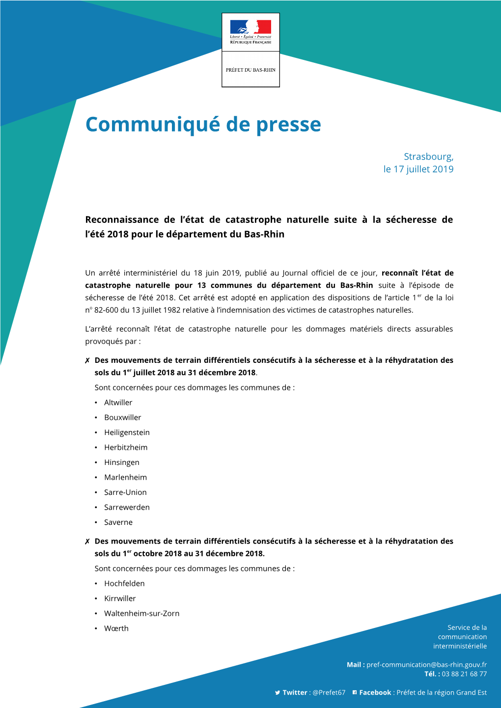 Communiqué De Presse