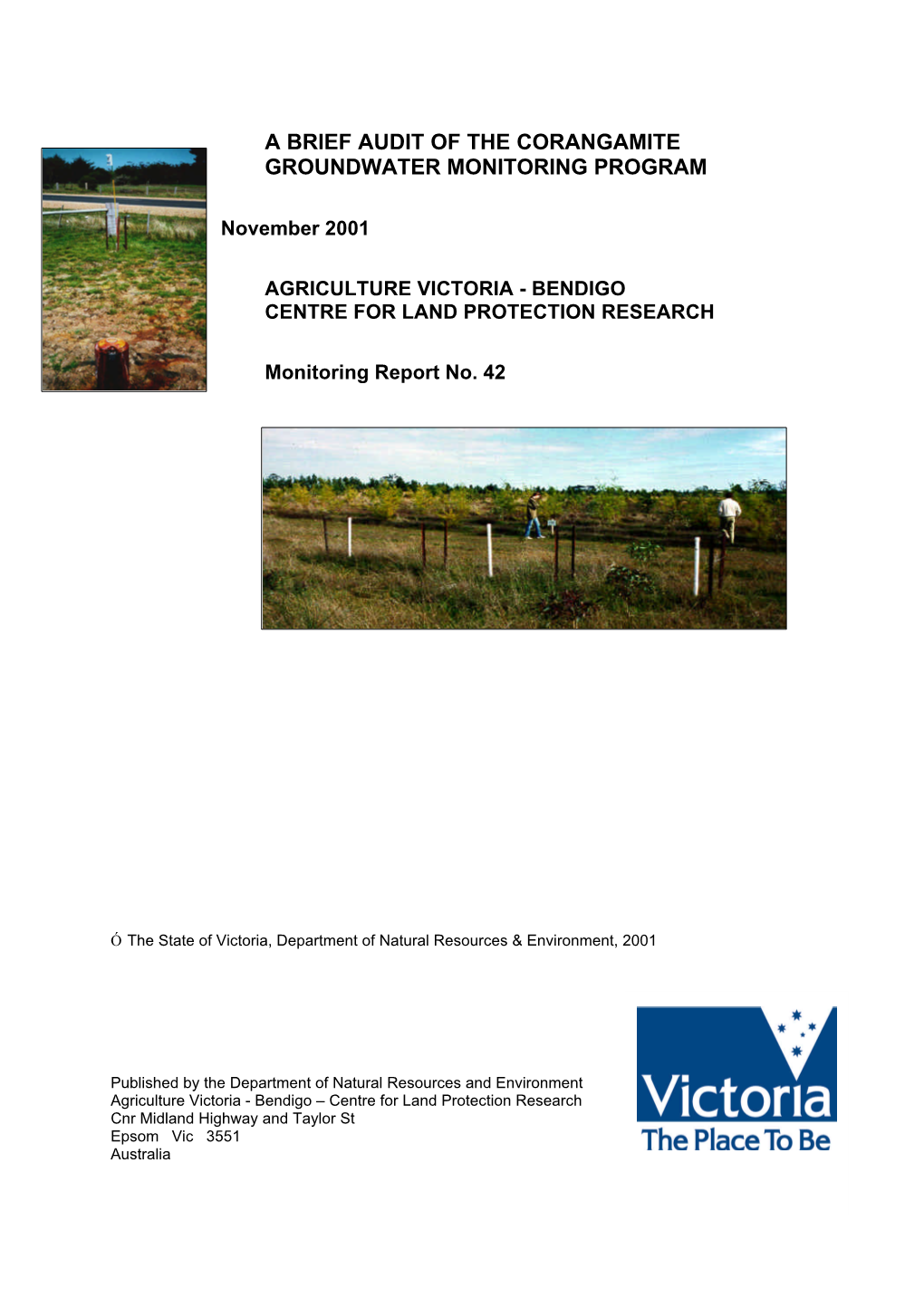 A Brief Audit of the Corangamite Groundwater Monitoring Program