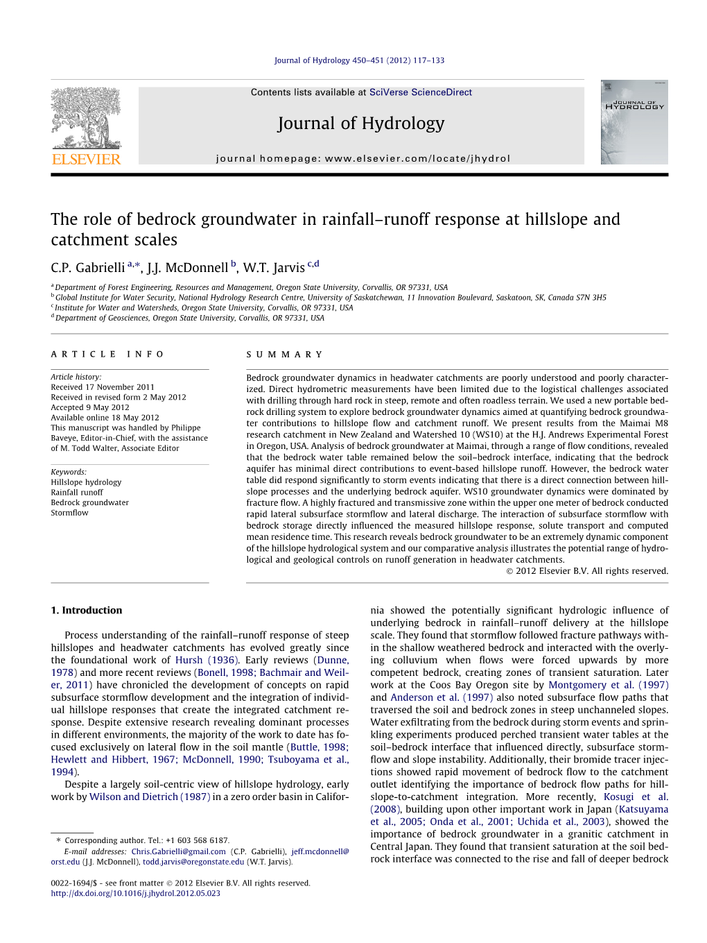 The Role of Bedrock Groundwater in Rainfallв€“Runoff Response At