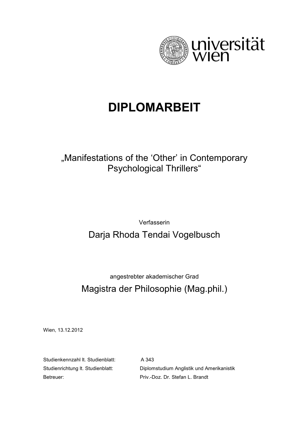 Diplomarbeit