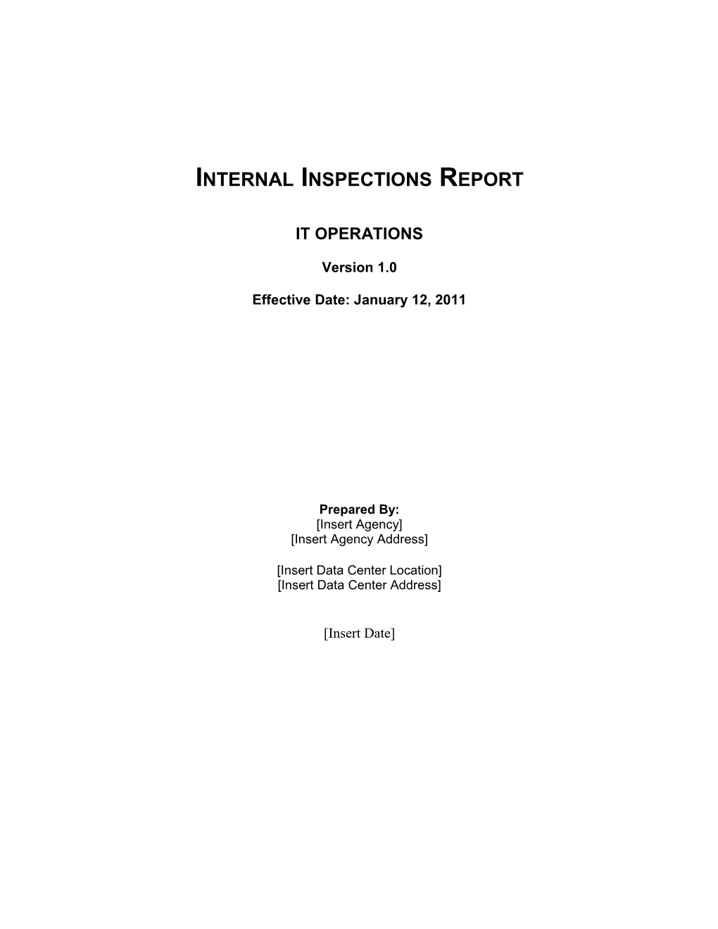 Internal Inspections Report