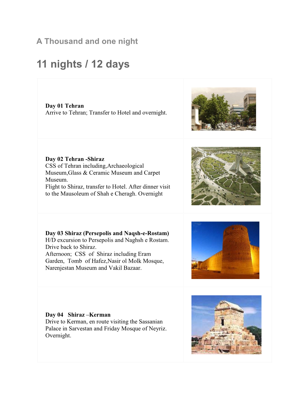 11 Nights / 12 Days