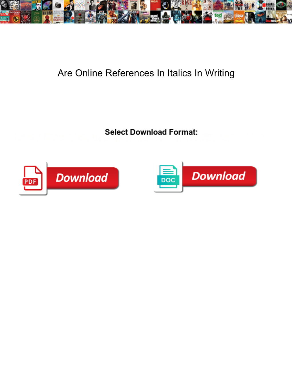 Are Online References in Italics in Writing