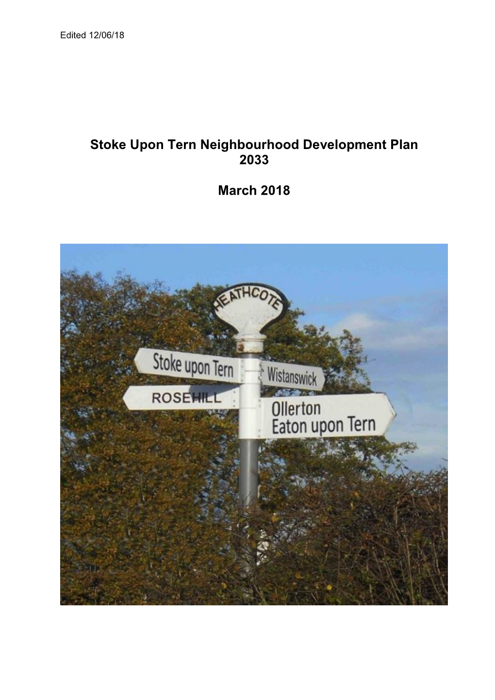 Stoke Upon Tern Neighbourhood Development Plan 2033