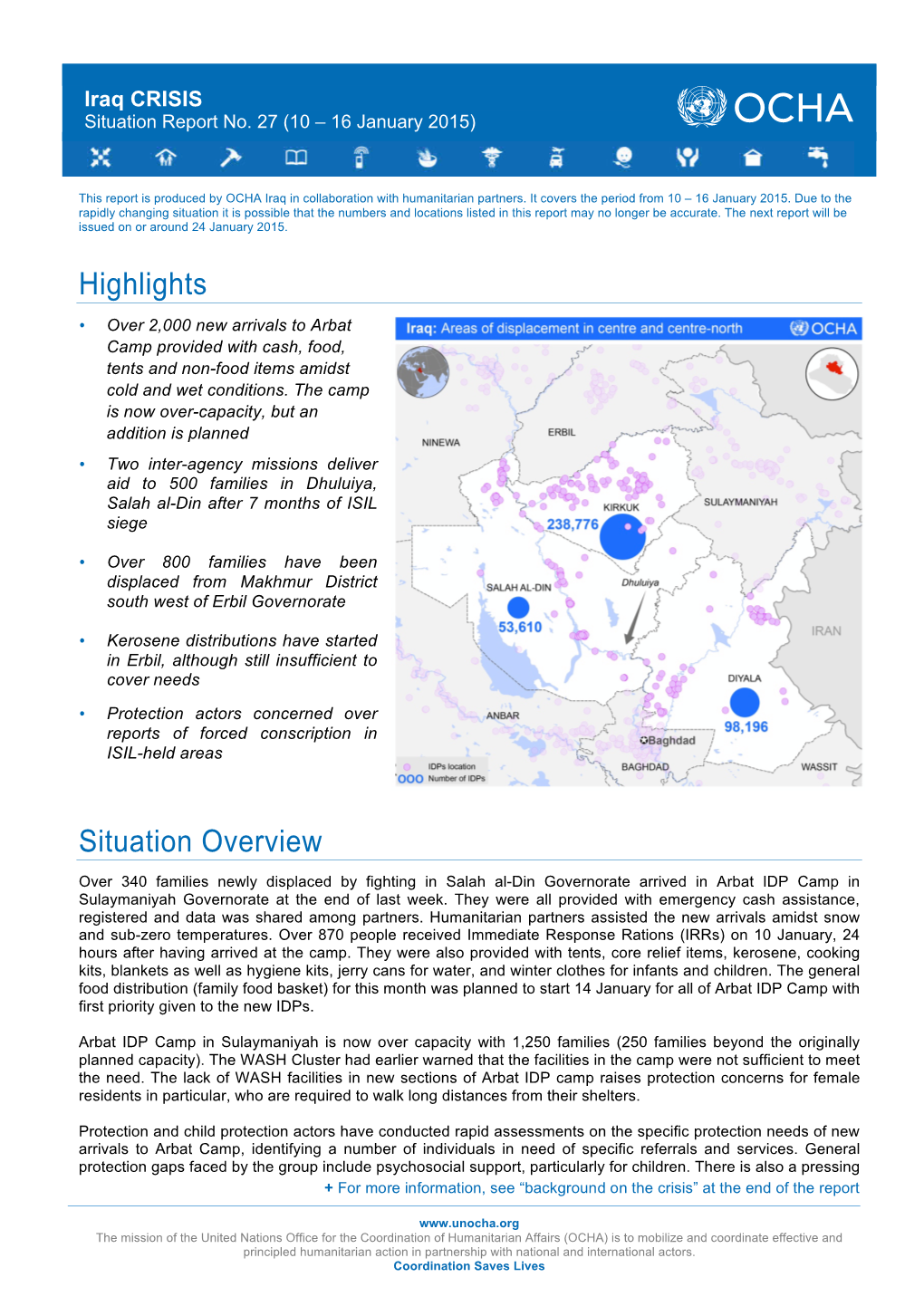 Iraq Crisis Situation Report No27 10 – 16 Jan 2015.Pdf