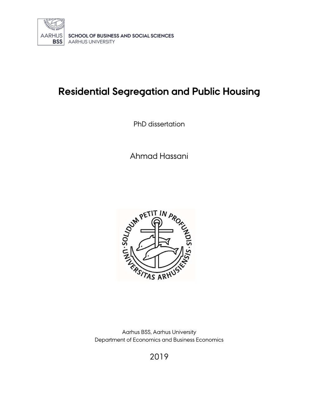 Residential Segregation and Public Housing
