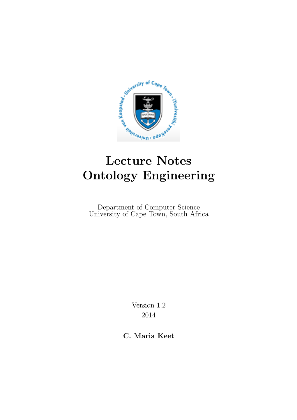 Lecture Notes Ontology Engineering