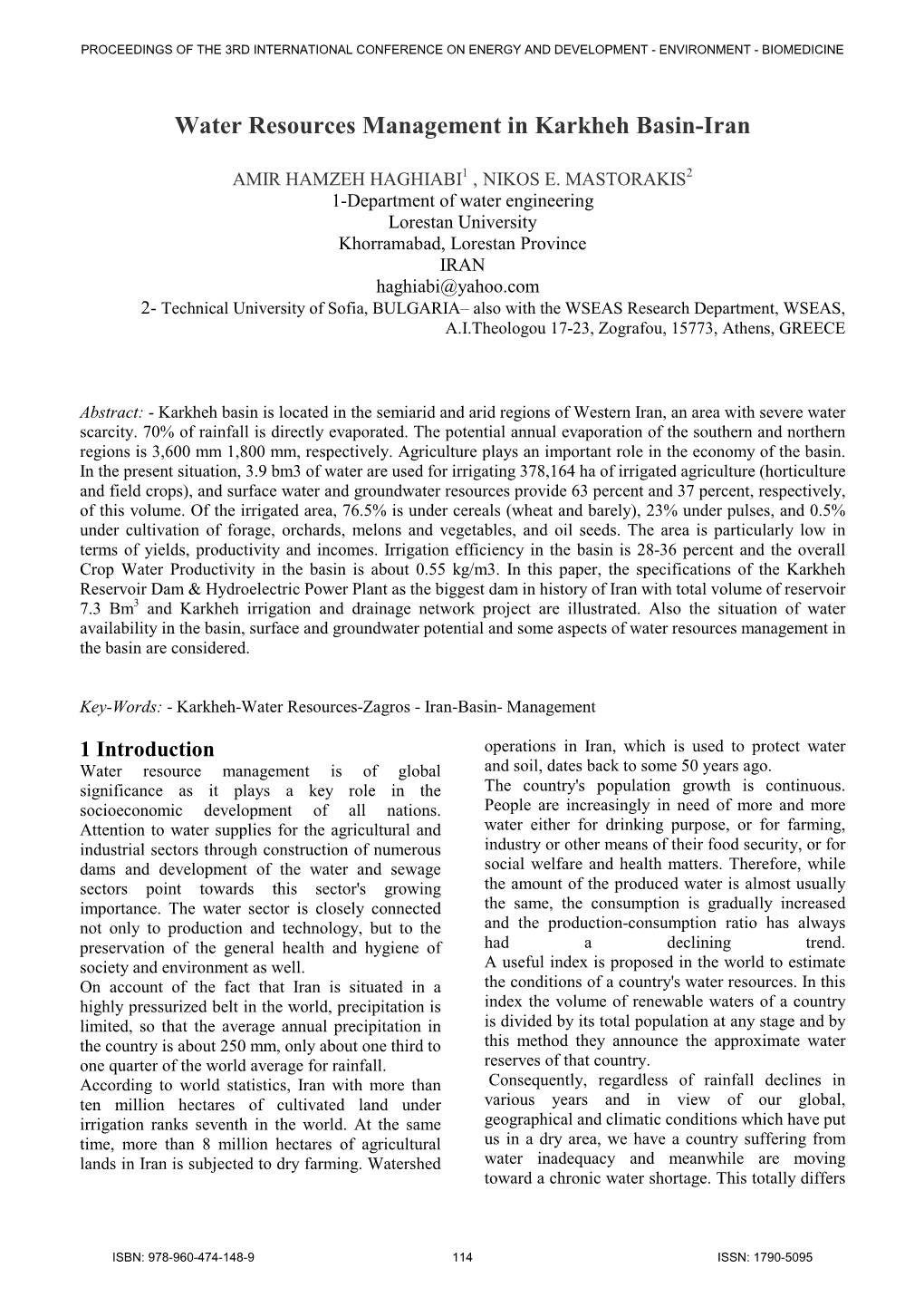 Water Resources Management in Karkheh Basin-Iran