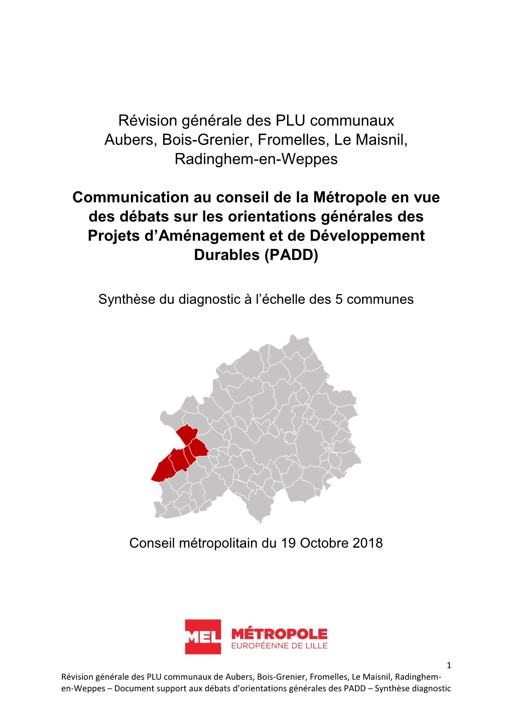 Doc Préparatoire Débat PADD PLU Weppes