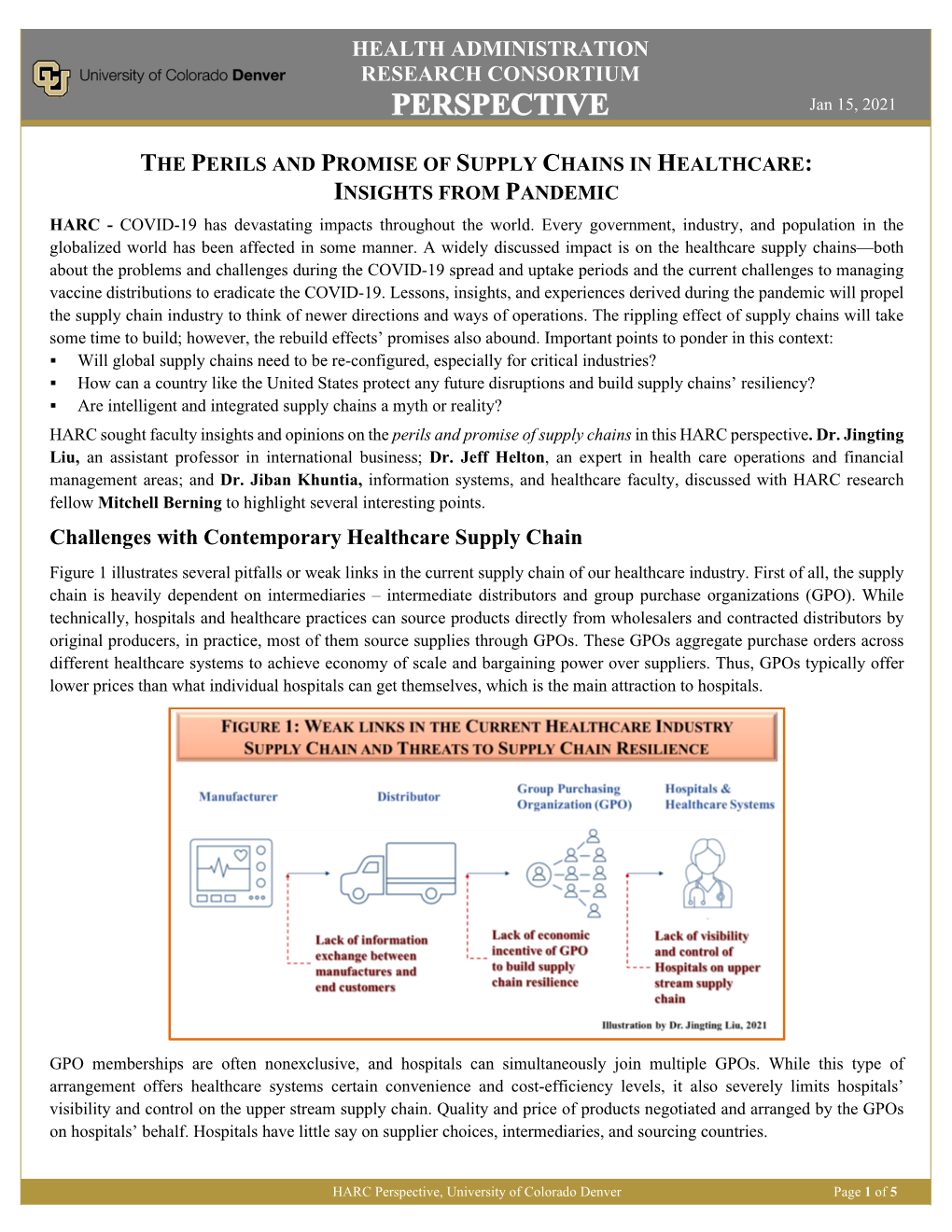 THE PERILS and PROMISE of SUPPLY CHAINS in HEALTHCARE: INSIGHTS from PANDEMIC HARC - COVID-19 Has Devastating Impacts Throughout the World