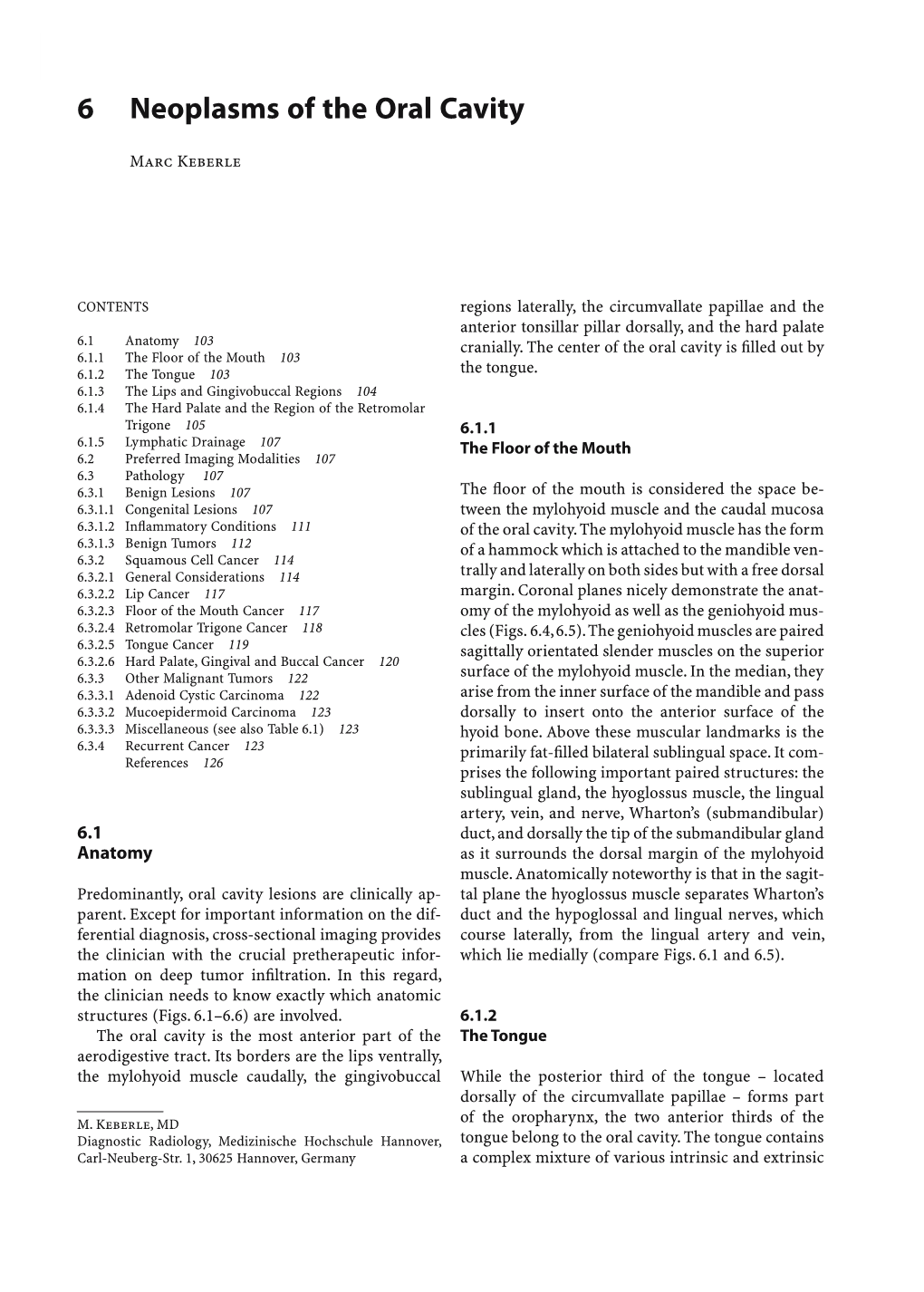 6 Neoplasms of the Oral Cavity