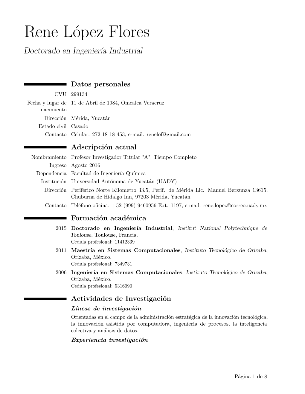 Rene López Flores Doctorado En Ingeniería Industrial