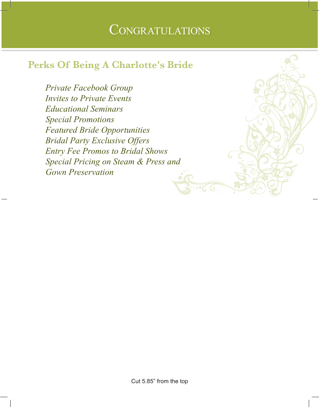 CONGRATULATIONS Perks of Being a Charlotte's Bride