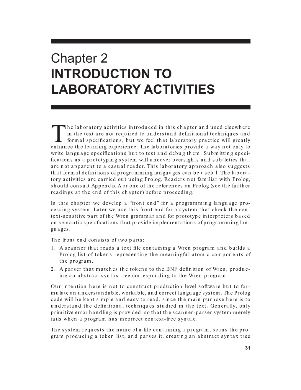 Chapter 2 INTRODUCTION to LABORATORY ACTIVITIES