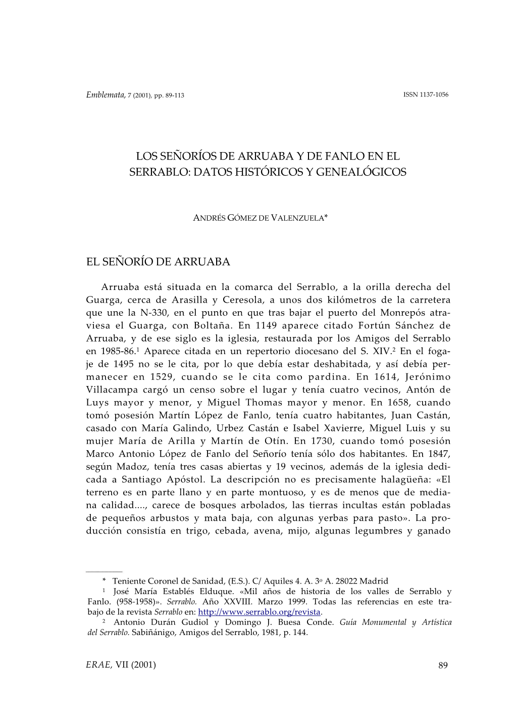 4. Los Señoríos De Arruaba Y De Fanlo En El Serrablo: Datos Históricos Y