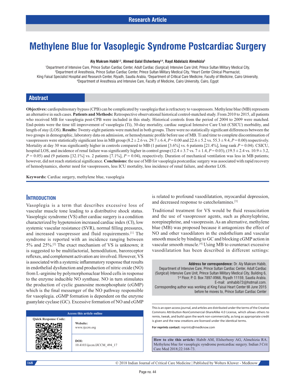 Methylene Blue for Vasoplegic Syndrome Postcardiac Surgery
