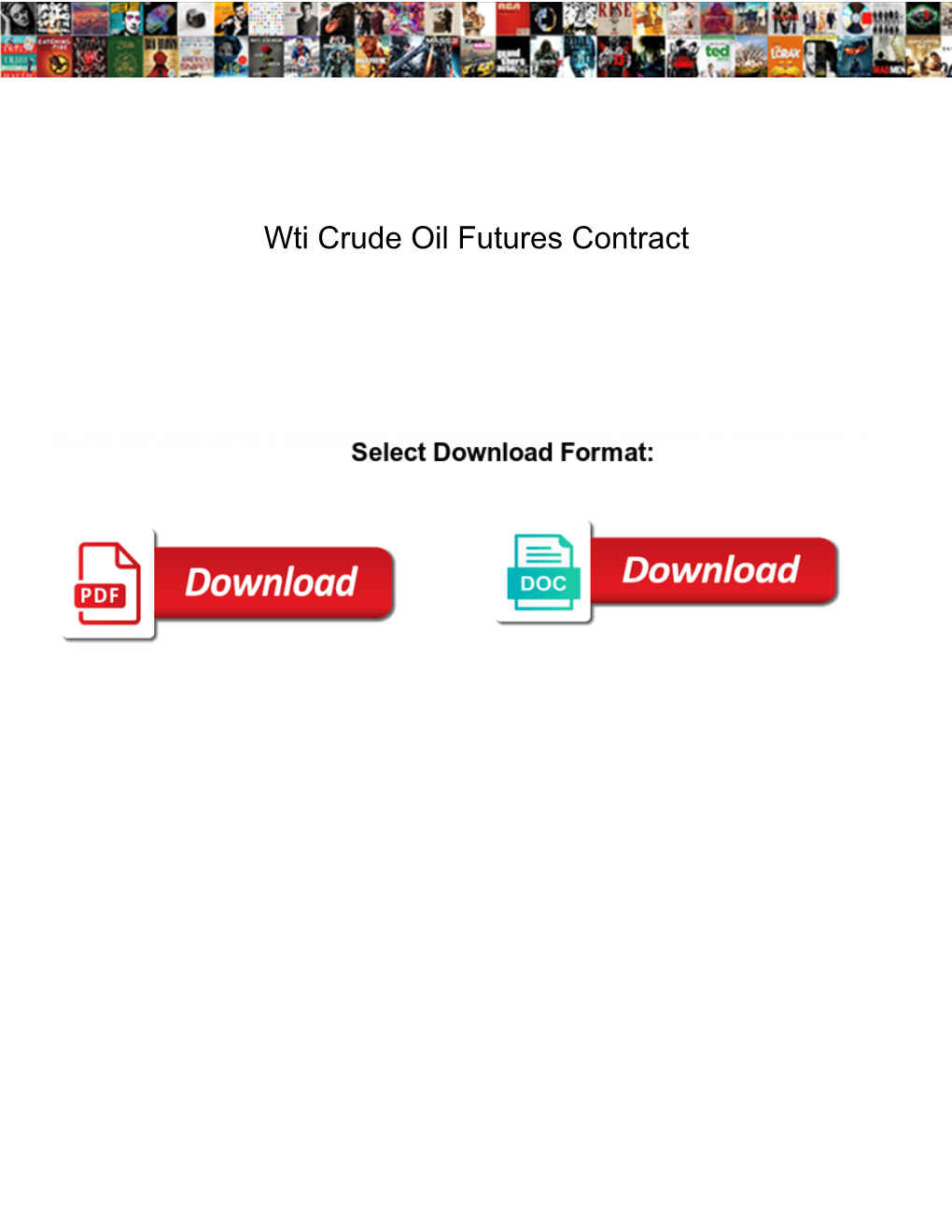 Wti Crude Oil Futures Contract