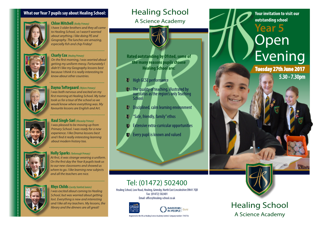 Open Evening a Science Academy Healing School