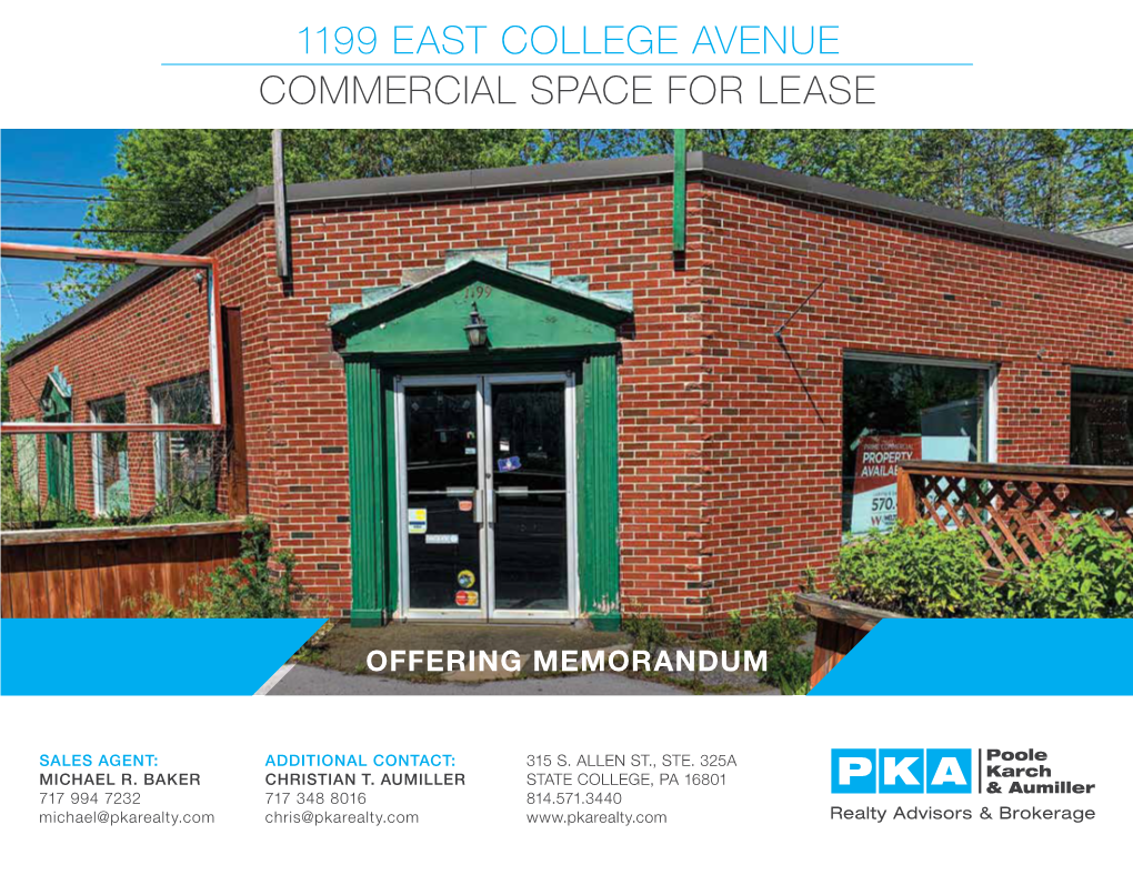 1199 East College Avenue Commercial Space for Lease