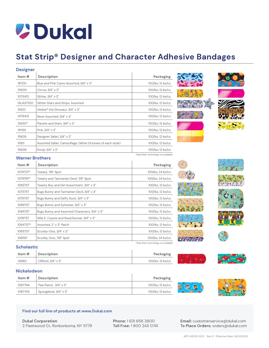 Stat Strip® Designer and Character Adhesive Bandages