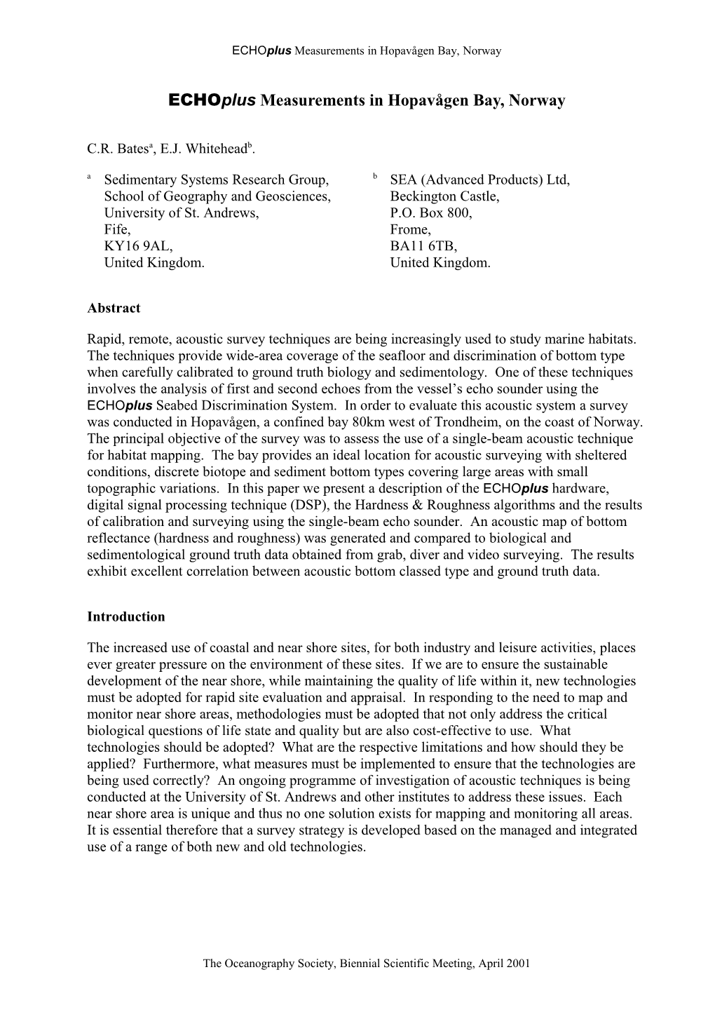 Marine Survey Data Using Swath-Bathymetric Systems at LSF