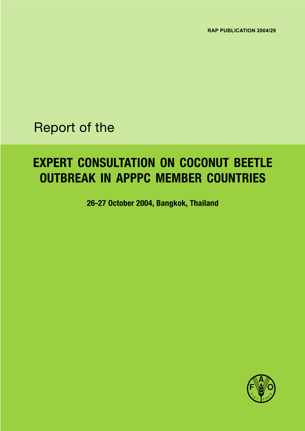 Expert Consultation on Coconut Beetle Outbreak in Apppc Member Countries