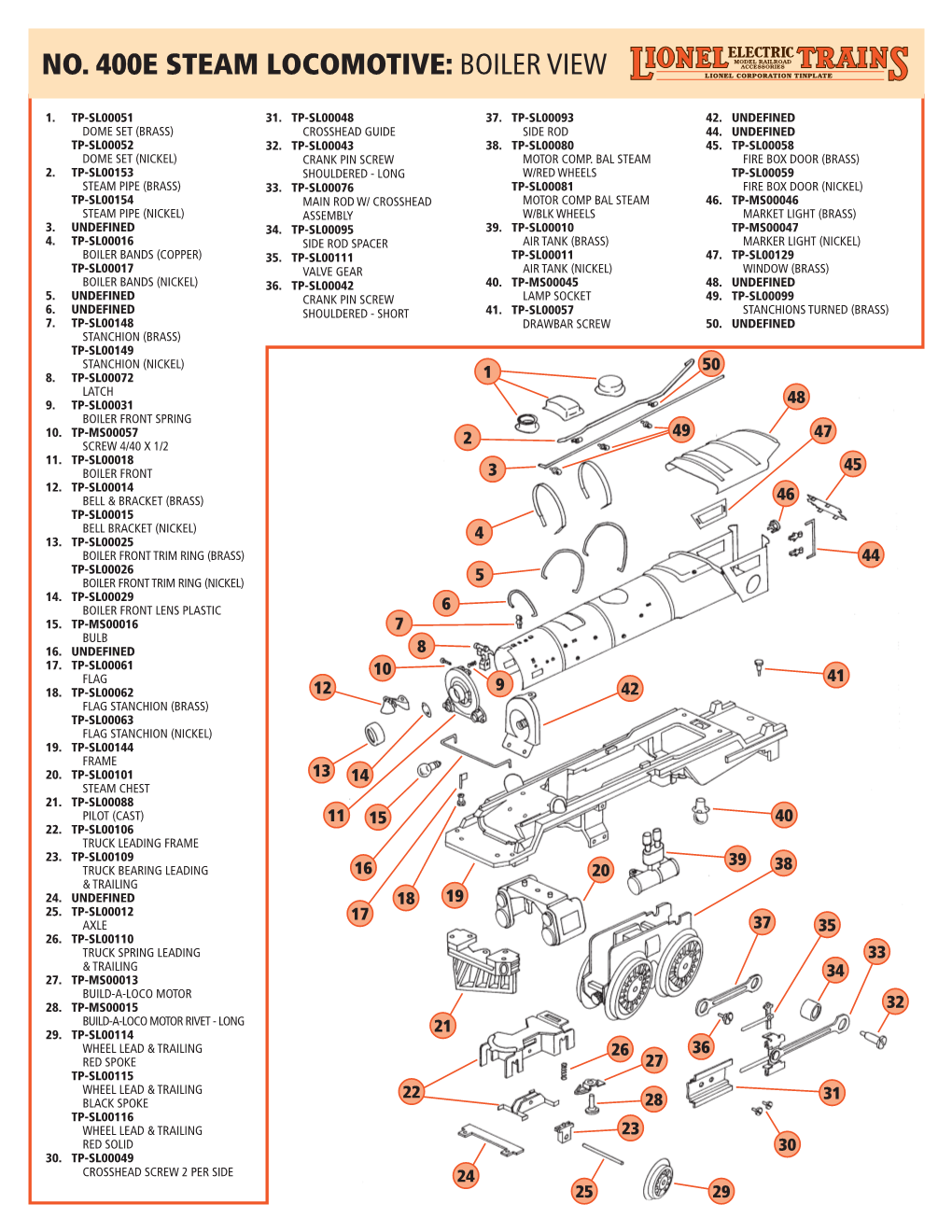 No. 400E Steam Locomotive: Boiler View