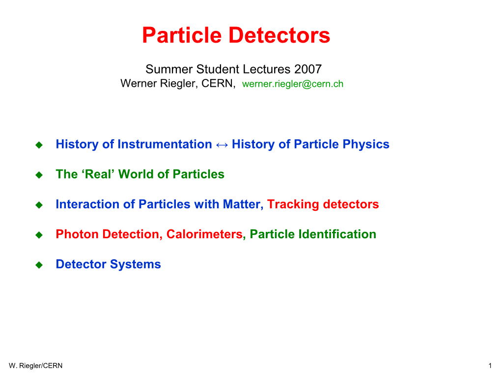 Particle Detectors