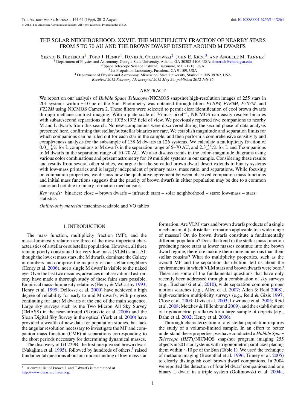 The Solar Neighborhood. Xxviii. the Multiplicity Fraction of Nearby Stars from 5 to 70 Au and the Brown Dwarf Desert Around M Dwarfs