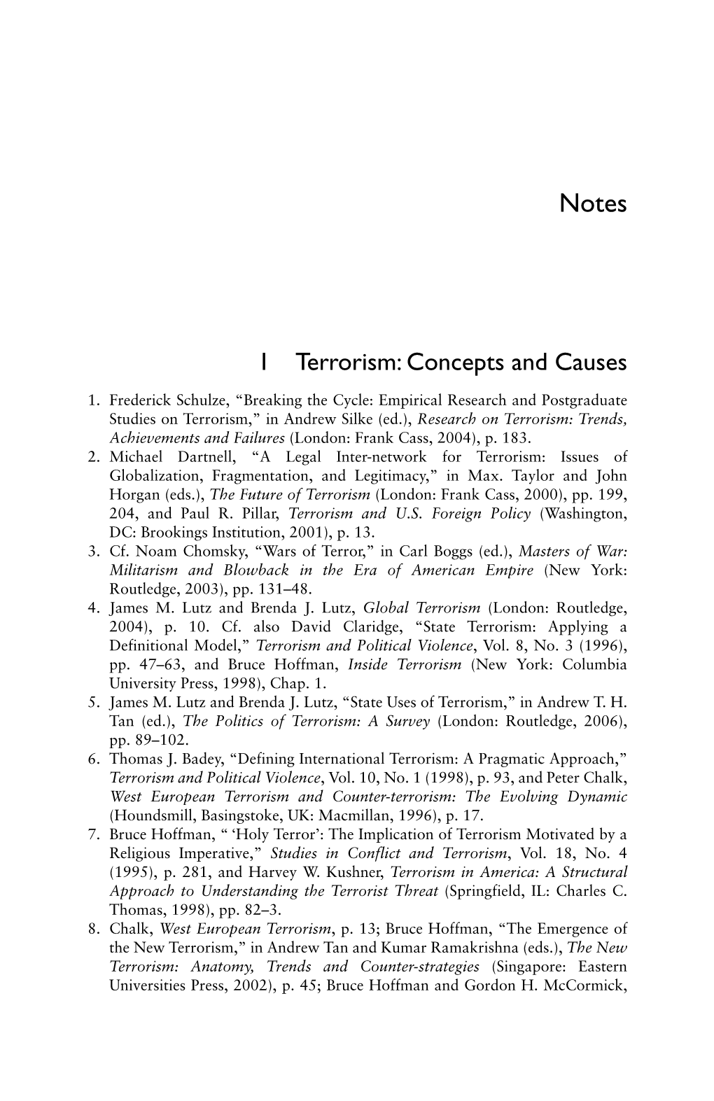 1 Terrorism: Concepts and Causes