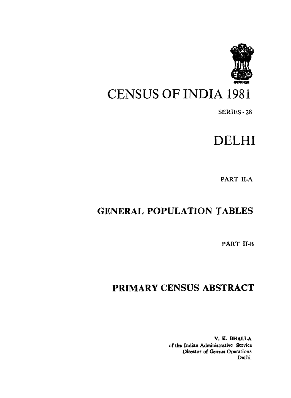 General Population Tables & Primary Census