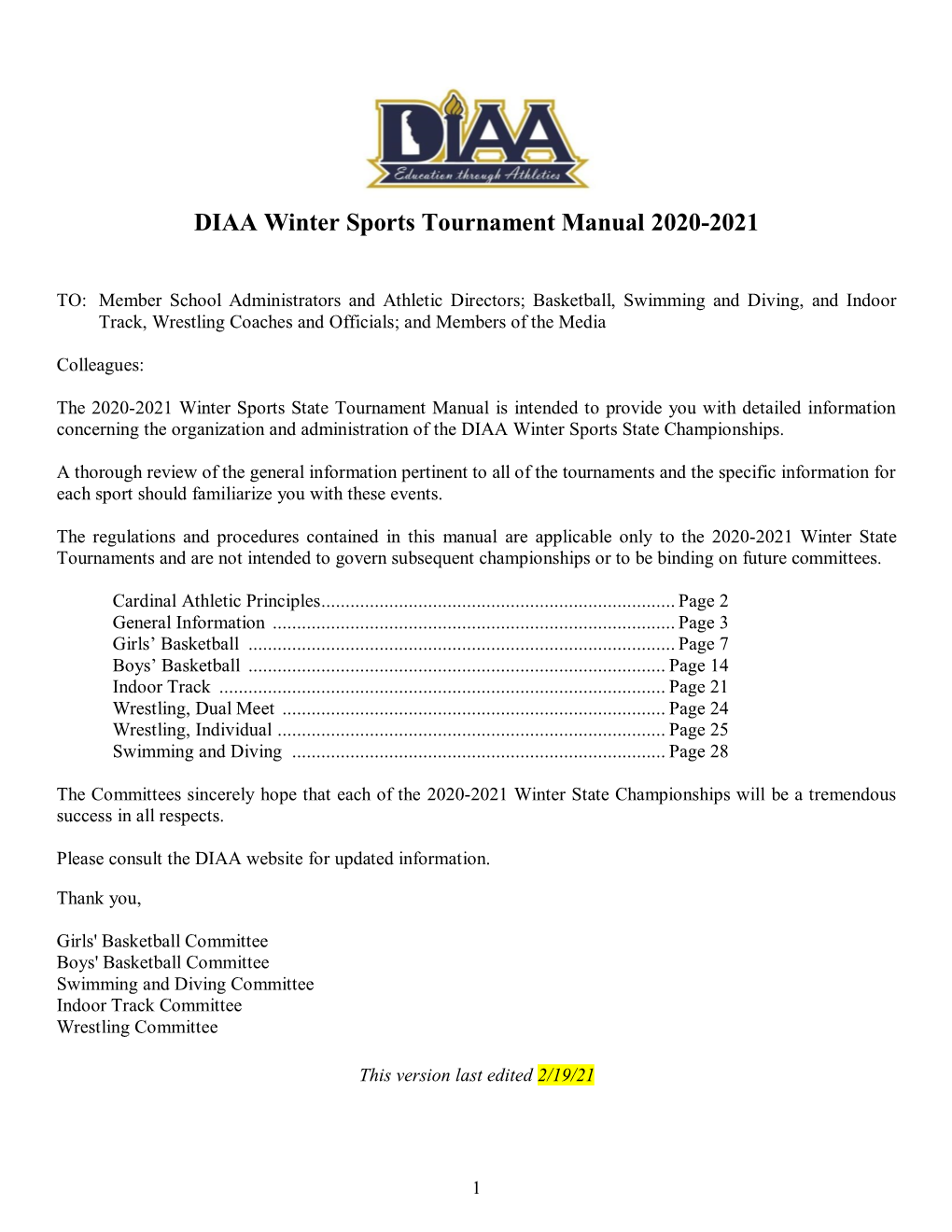 2020-2021 Winter Sports Tournament Manual