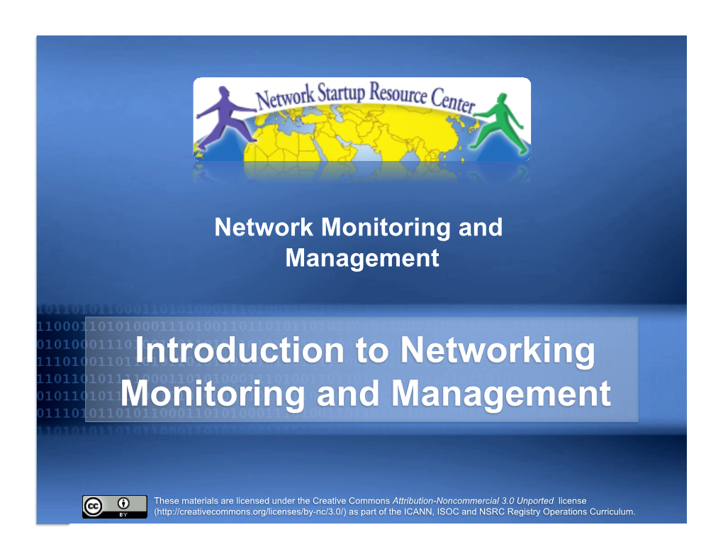 Introduction to Networking Monitoring and Management
