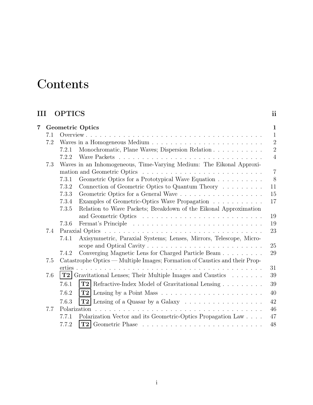 Geometric Optics 1 7.1 Overview