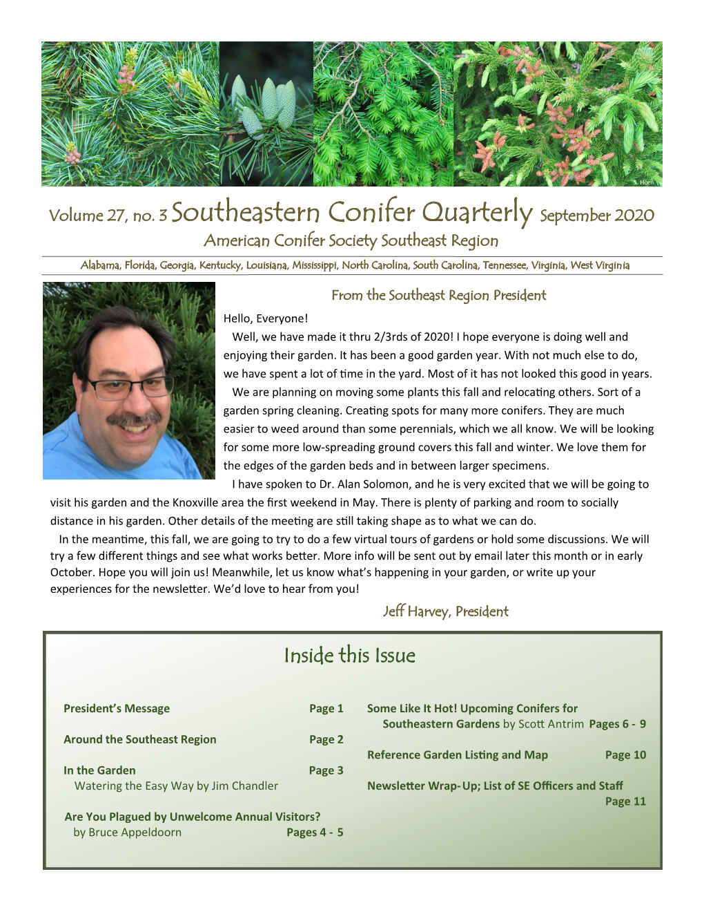 Volume 27, No. 3 Southeastern Conifer Quarterly September 2020