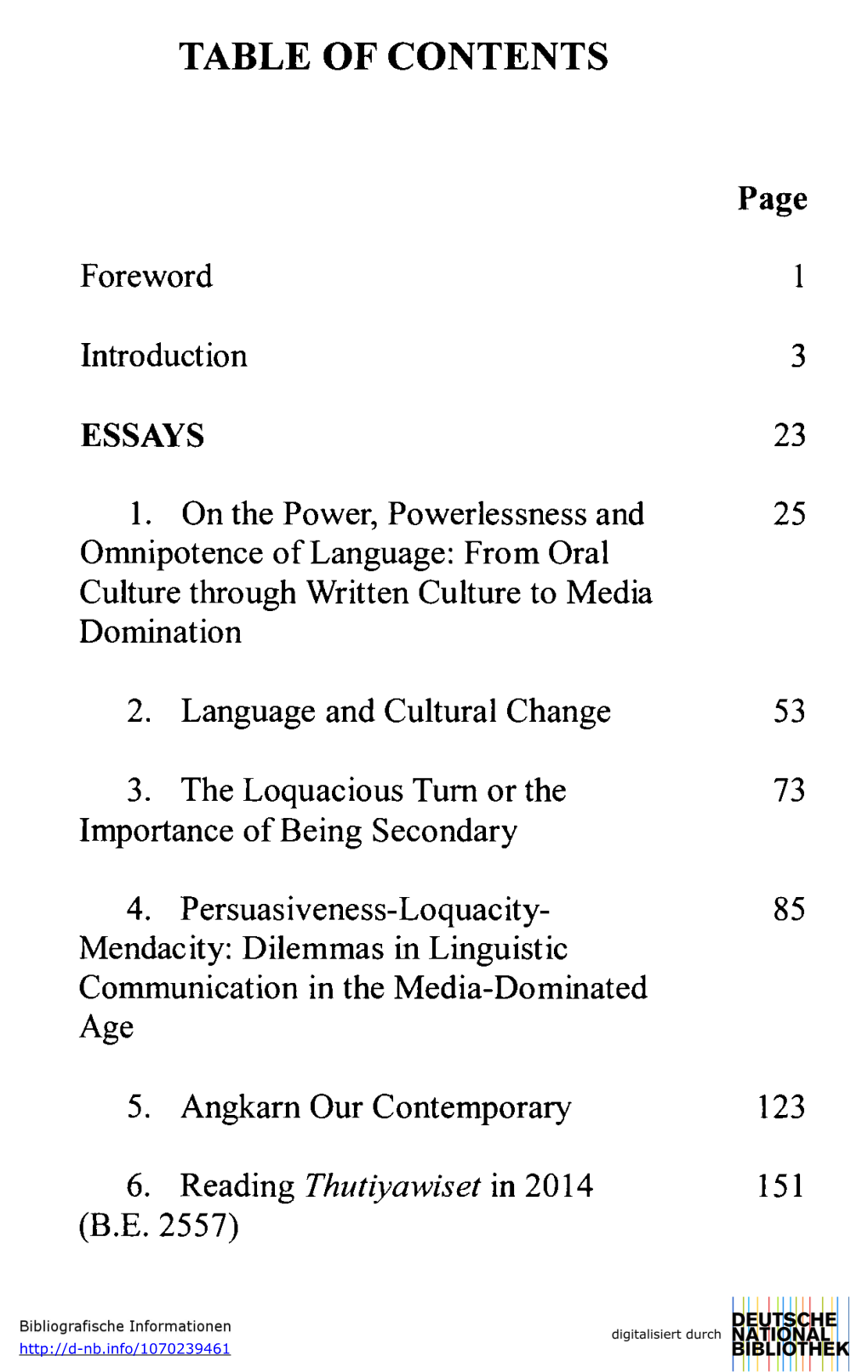 Table of Contents