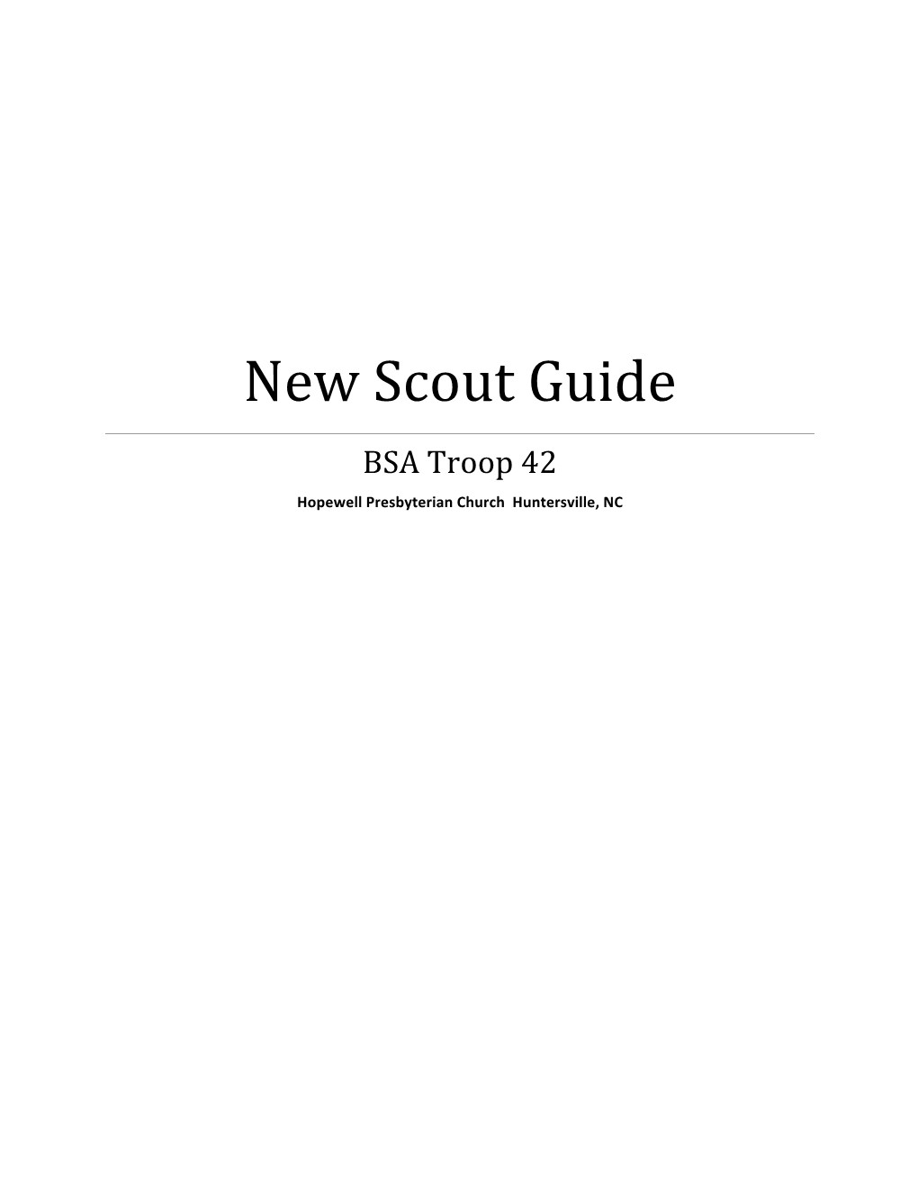 New Scout Guide